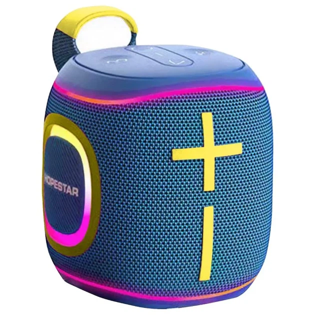 Bluetooth колонка Hopestar P61 10W с подсветкой 150x70x65 мм синяя пластиковая - Фото 1 Bluetooth колонка Hopestar P61 10W с подсветкой 150x70x65 мм синяя пластиковая - изображение 1