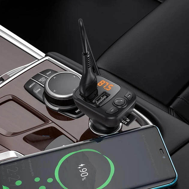 FM модулятор Borofone BC41 QC3.0 2USB-A ABS-пластик черный - изображение 7