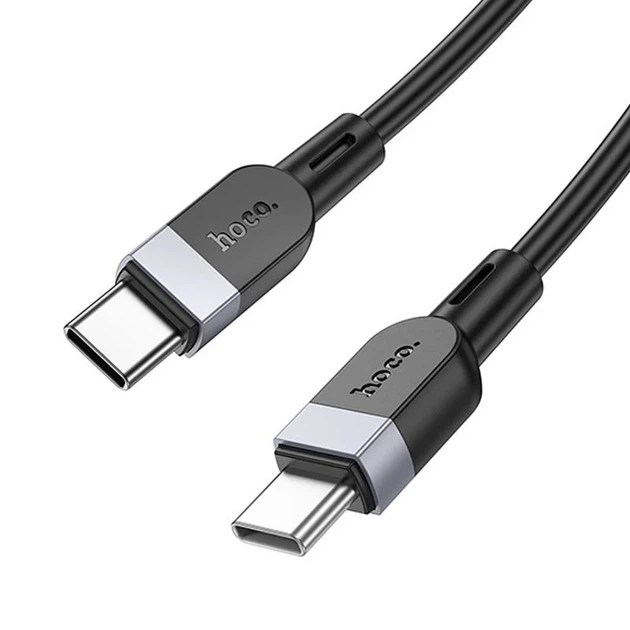 Кабель Hoco X109 Energy Type-C — Type-C 60W 3 м силіконовий чорний - зображення 3