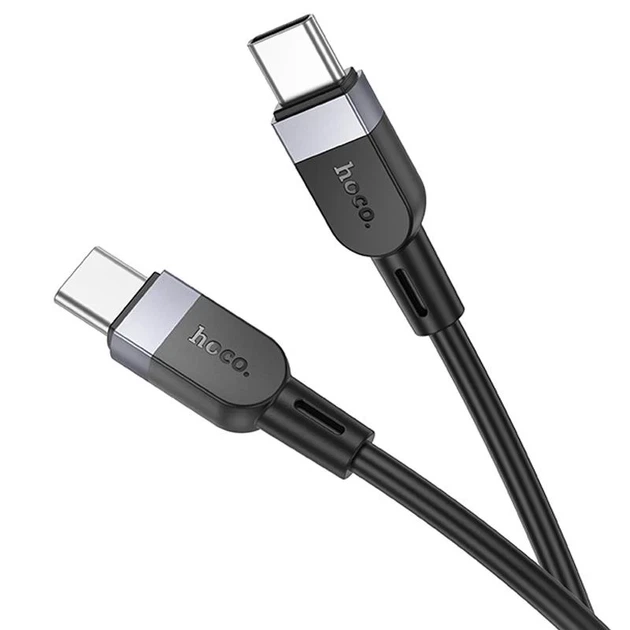 Кабель Hoco X109 Energy Type-C — Type-C 60W 3 м силіконовий чорний - зображення 4