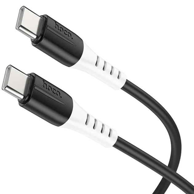 Дата кабель Hoco X82 Type-C to Type-C 60W TPЕ + силікон 1м чорний - зображення 2