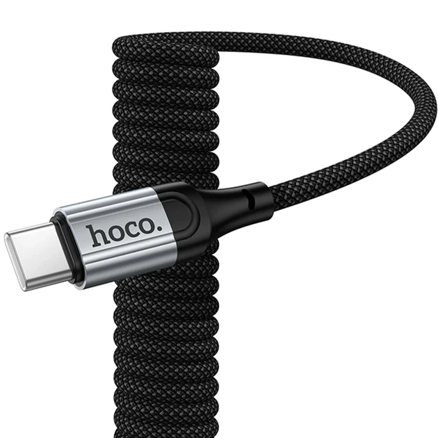 Дата кабель Hoco X121 Nuevo Type-C to Type-C 60W 1.5м чорний алюміній - Фото 4 Дата кабель Hoco X121 Nuevo Type-C to Type-C 60W 1.5м чорний алюміній - зображення 4
