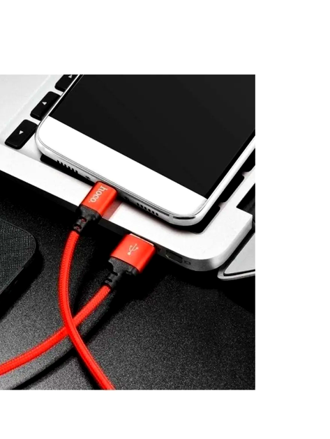 Кабель Hoco X14 Micro USB для быстрой зарядки и синхронизации 1м черный и красный 2А износостойкий с нейлоновой оплеткой - Фото 6 Кабель Hoco X14 Micro USB для быстрой зарядки и синхронизации 1м черный и красный 2А износостойкий с нейлоновой оплеткой - изображение 6