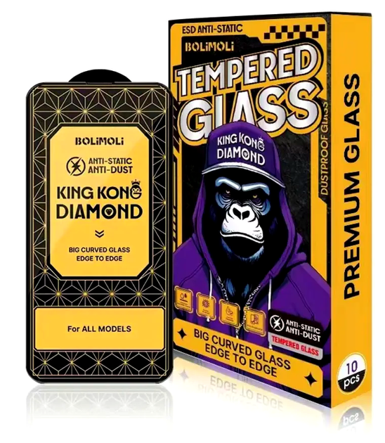 Защитное стекло KingKong Diamond Glass для Apple iPhone 17 Pro черное с защитой Super G против царапин и ударов - изображение 4