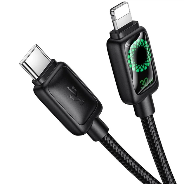 Дата кабель Hoco U146 Type-C to Lightning 30W 1.2m PVC Чорний - Фото 3 Дата кабель Hoco U146 Type-C to Lightning 30W 1.2m PVC Чорний - зображення 3