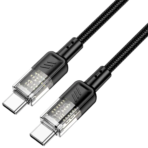 Кабель Hoco U129 Spirit Type-C для швидкого заряджання та передавання даних 60 W чорний 1.2 м для смартфонів і ноутбуків - Фото 1 Кабель Hoco U129 Spirit Type-C для швидкого заряджання та передавання даних 60 W чорний 1.2 м для смартфонів і ноутбуків - зображення 1