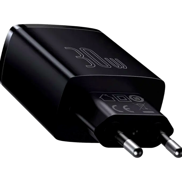 Зарядний пристрій Baseus Compact Quick Charger 30 W з двома USB і USB-C для швидкого заряджання смартфонів і планшетів - Фото 6 Зарядний пристрій Baseus Compact Quick Charger 30 W з двома USB і USB-C для швидкого заряджання смартфонів і планшетів - зображення 6