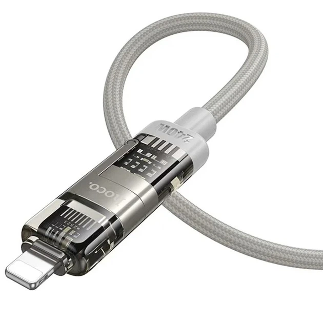 Дата кабель Hoco U151 4in1 Type-C to USB/Lightning 240W плетений 1.2м сірий - Фото 3 Дата кабель Hoco U151 4in1 Type-C to USB/Lightning 240W плетений 1.2м сірий - зображення 3