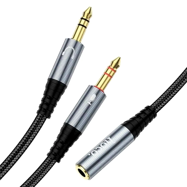 Кабель Hoco UPA21 аудіоадаптер 3.5 mm для гарнітури з роздільними роз'ємами навушників і мікрофона - Фото 4 Кабель Hoco UPA21 аудіоадаптер 3.5 mm для гарнітури з роздільними роз'ємами навушників і мікрофона - зображення 4