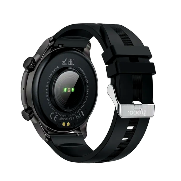 Смарт-часы Hoco Y31 черные спортивные для отслеживания здоровья и Bluetooth-звонков с сенсорным экраном 1.46 дюйма - изображение 4