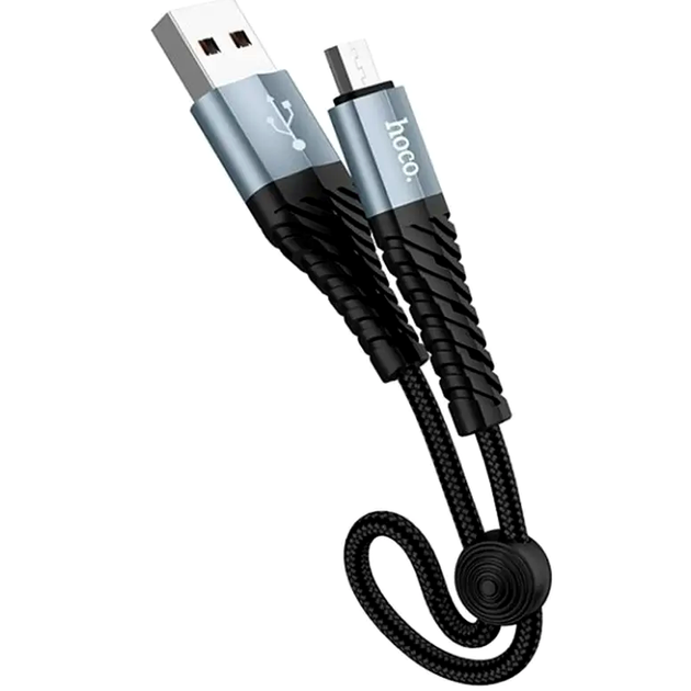 Кабель Hoco X38 Micro USB для заряджання та передавання даних міцний обплетений 1 м чорний 2.4А - Фото 6 Кабель Hoco X38 Micro USB для заряджання та передавання даних міцний обплетений 1 м чорний 2.4А - зображення 6