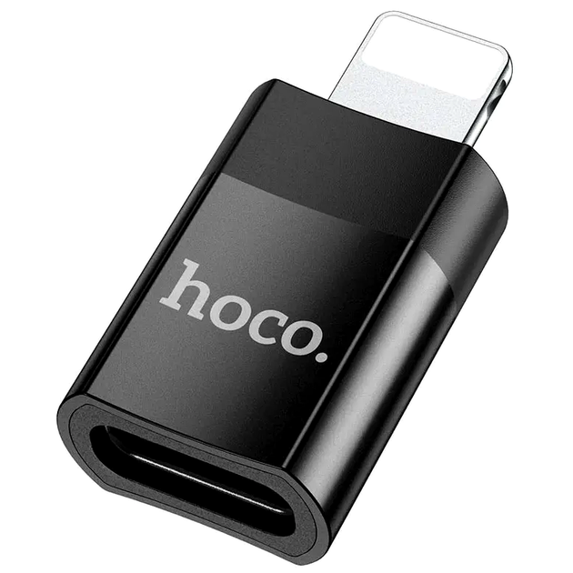 Адаптер Hoco UA17 Lightning Male to Type-C female черный для передачи данных и зарядки устройств с поддержкой OTG - изображение 4