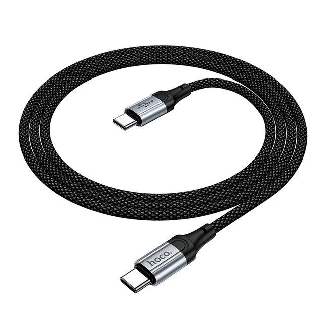Кабель Hoco X102 Fresh Type-C для зарядки и передачи данных 60W черный 1м с текстильной оплеткой 3А - Фото 3 Кабель Hoco X102 Fresh Type-C для зарядки и передачи данных 60W черный 1м с текстильной оплеткой 3А - изображение 3