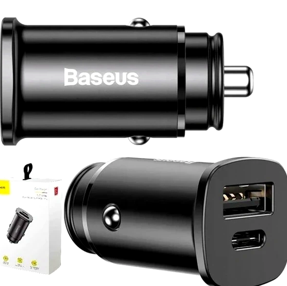 Автомобільний зарядний пристрій Baseus Square метал для швидкого заряджання смартфонів і планшетів 30 W USB Type-C QC4.0 - Фото 3 Автомобільний зарядний пристрій Baseus Square метал для швидкого заряджання смартфонів і планшетів 30 W USB Type-C QC4.0 - зображення 3