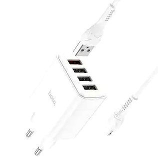 Сетевое зарядное устройство Hoco C102A Fuerza QC3.0 для быстрой зарядки четырех устройств с USB портами белое - изображение 10
