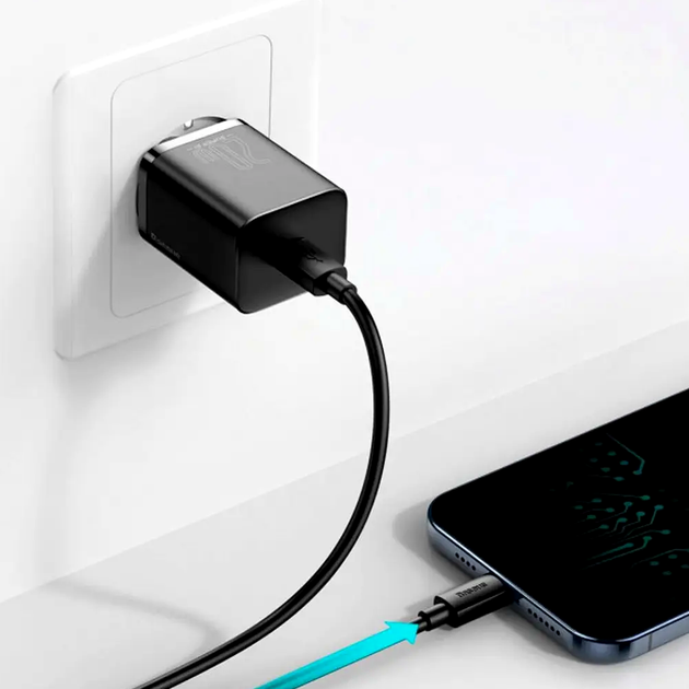 Мережевий зарядний пристрій Baseus Super Si 20 W USB Type-C для швидкого заряджання смартфонів і планшетів - Фото 8 Мережевий зарядний пристрій Baseus Super Si 20 W USB Type-C для швидкого заряджання смартфонів і планшетів - зображення 8