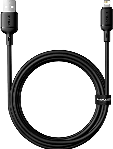 Кабель Baseus Silky Series USB Lightning для быстрой зарядки и передачи данных 2.4А 2м черный - изображение 3