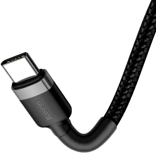Кабель Baseus Cafule Type-C 60W для швидкого заряджання та передавання даних завдовжки 2 метри сірий чорний - Фото 5 Кабель Baseus Cafule Type-C 60W для швидкого заряджання та передавання даних завдовжки 2 метри сірий чорний - зображення 5