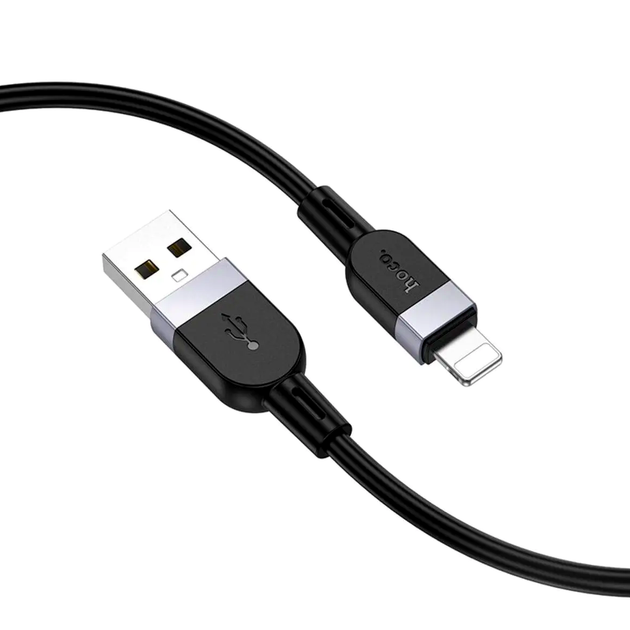Кабель Hoco X109 Lightning силиконовый для зарядки и передачи данных 2 метра черный 3А PD - Фото 5 Кабель Hoco X109 Lightning силиконовый для зарядки и передачи данных 2 метра черный 3А PD - изображение 5