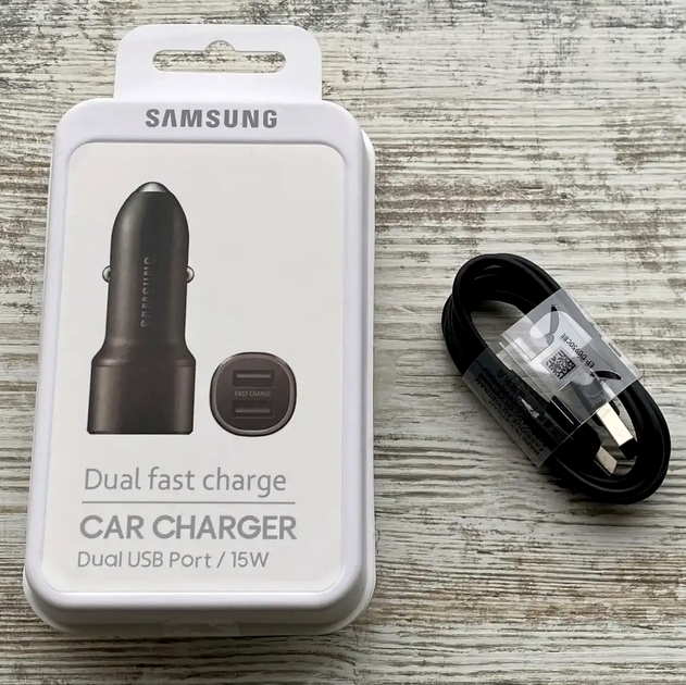 АЗУ Samsung Dual Port Car Charger 2xUSB 15W черное для зарядки смартфонов и планшетов в автомобиле - изображение 6