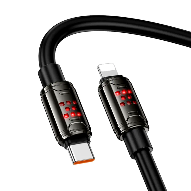 Кабель Hoco U143 Joy Type-C to Lightning для швидкого заряджання iPhone і передавання даних 27W чорний - Фото 4 Кабель Hoco U143 Joy Type-C to Lightning для швидкого заряджання iPhone і передавання даних 27W чорний - зображення 4