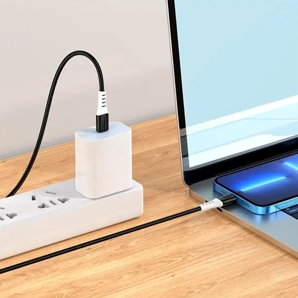 Кабель Hoco X82 Lightning Type-C для быстрой зарядки и передачи данных черный 20 Вт 1 м 3 А - изображение 4