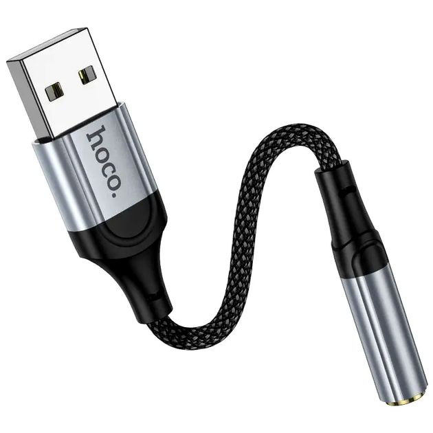 Адаптер Hoco LS36 зовнішня звукова карта USB 3.5 для комп'ютера та ноутбука якісне аудіо відтворення й запис - зображення 5