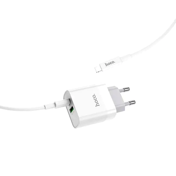 Мережевий зарядний пристрій Hoco C80A Rapido PD20W і QC3.0 для смартфонів планшетів із двома портами Type-C і USB - зображення 5