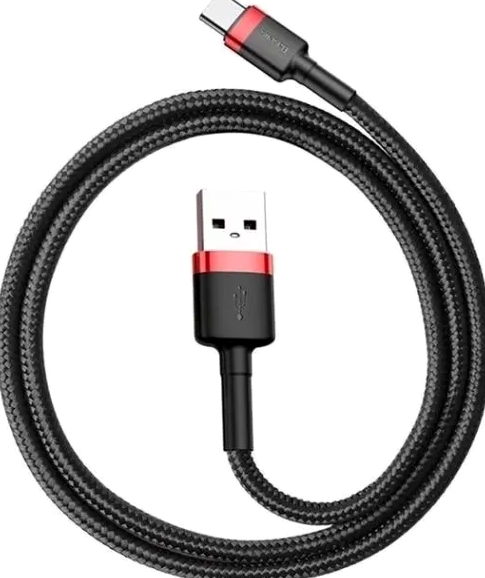 Кабель Baseus USB Type-C для заряджання та передавання даних 3 A 1 м чорний і червоний - Фото 3 Кабель Baseus USB Type-C для заряджання та передавання даних 3 A 1 м чорний і червоний - зображення 3