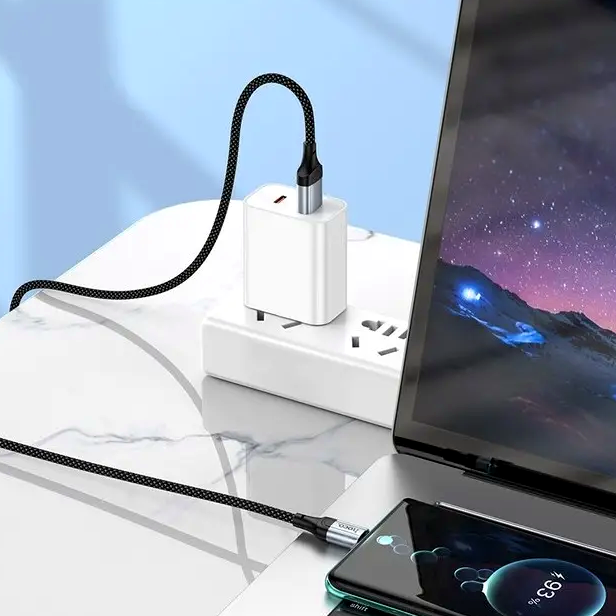 Кабель Hoco X38 Type-C для зарядки и передачи данных черный с током 3А длиной 25см - изображение 9