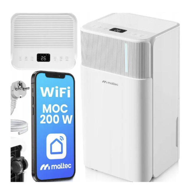 Осушувач повітря Maltec DH-12300 Electronic електронний з Wi-Fi керуванням через Smart Life, продуктивністю 12 л/добу, регульованим гігростатом 30–80% - зображення 6