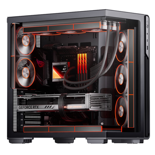 Корпус Aigo Starry Sky игровой ATX с поддержкой водяного охлаждения 360 мм, черный - изображение 2