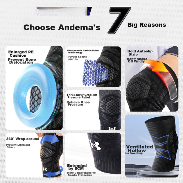 Наколенники Under Armour спортивные, с защитой мениска, 2 шт, размер XL - изображение 5