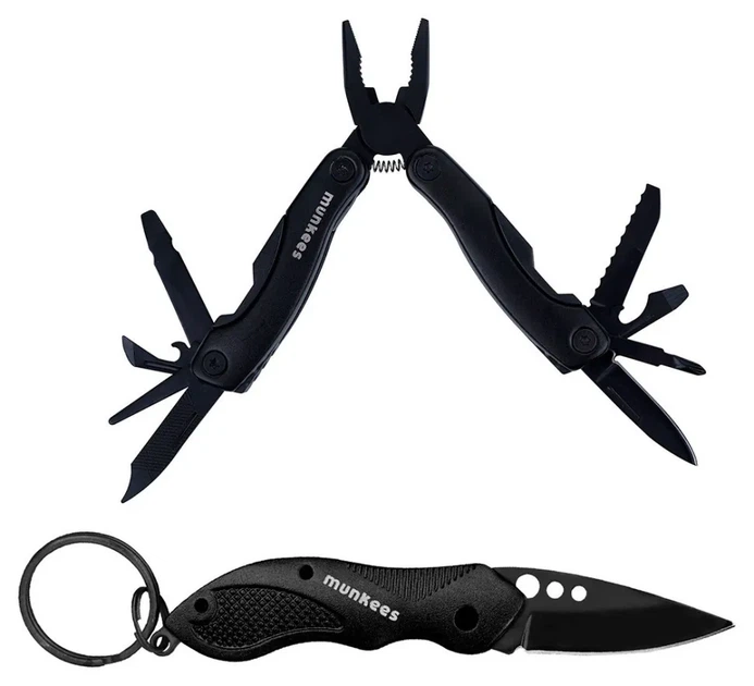 Munkees 2559 брелок-мультінструмент Multi Duo Set black (2559-BK) - Фото 1 Munkees 2559 брелок-мультінструмент Multi Duo Set black (2559-BK) - зображення 1
