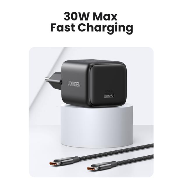 Мережевий зарядний пристрій UGREEN X513 30W USB-C GaN Fast Charger EU Black (UGR-65007) - изображение 5