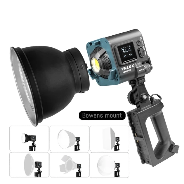 Профессиональный студийный видеосвет Yongnuo YNLUX100 PRO KIT 120 Вт Bi-Color 2700K~6500K Bowens с держателем и кейсом LMC.CP.322 - изображение 7