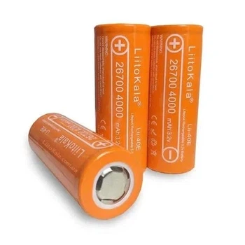 Аккумулятор 26700 LiitoKala Lii-40E 3.2V 4000mAh LiFePo4 30A высокотоковый - изображение 2