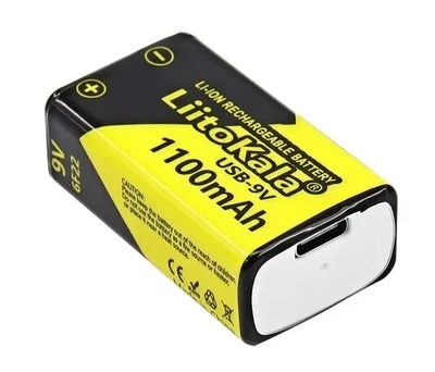 Аккумулятор Крона LiitoKala USB-9V 1100mAh 9В Li-ion зарядка от USB Type-C - изображение 4