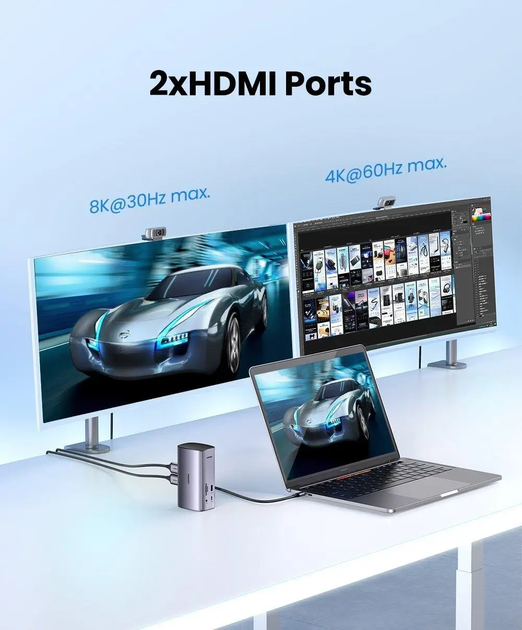 USB-хаб Ugreen USB-C Multifunctional Docking Station(13-in-1) - Фото 3 USB-хаб Ugreen USB-C Multifunctional Docking Station(13-in-1) - зображення 3