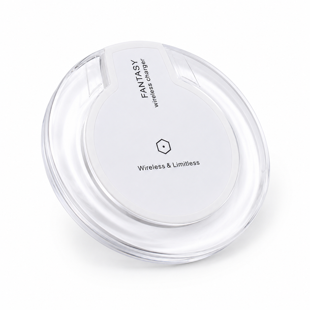 Беспроводная зарядка Fantasy Wireless Charger Qi Standard для смартфона, прозрачная круглая - Фото 2 Беспроводная зарядка Fantasy Wireless Charger Qi Standard для смартфона, прозрачная круглая - изображение 2