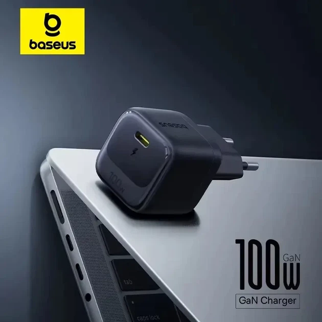 Зарядное сетевое устройство 100W Baseus EnerFill FH2 Fast Charger с кабелем USB-C Quick Charging GaN - Фото 1 Зарядное сетевое устройство 100W Baseus EnerFill FH2 Fast Charger с кабелем USB-C Quick Charging GaN - изображение 1