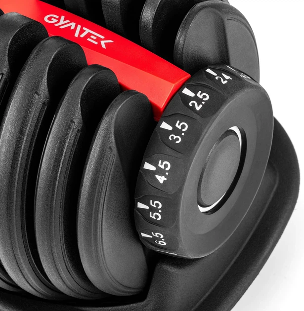 Гантель регульована Gymtek G-66688 2,5-24 кг Чорна (5907766666882) - зображення 7