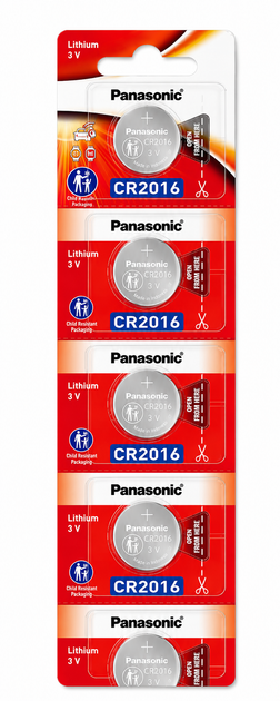 Батарейка Panasonic CR2016 3V 90 мАч Lithium в упаковке 5 шт (CR-2016/5BEE) - изображение 3