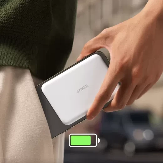 Повербанк Anker Nano Power Bank MagGo Slim Qi2.1 5000 mAh 15W Aurora White - изображение 6