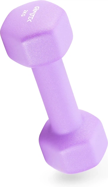 Набір неопренових гантелей Gymtek Hex G-42597 2 х 2 кг Фіолетовий (5905884425978) - зображення 4