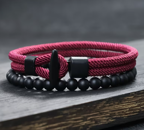 Двошаровий браслет Milan Line Ocean + Beads, браслет на удачу Винний колір - Фото 1 Двошаровий браслет Milan Line Ocean + Beads, браслет на удачу Винний колір - изображение 1