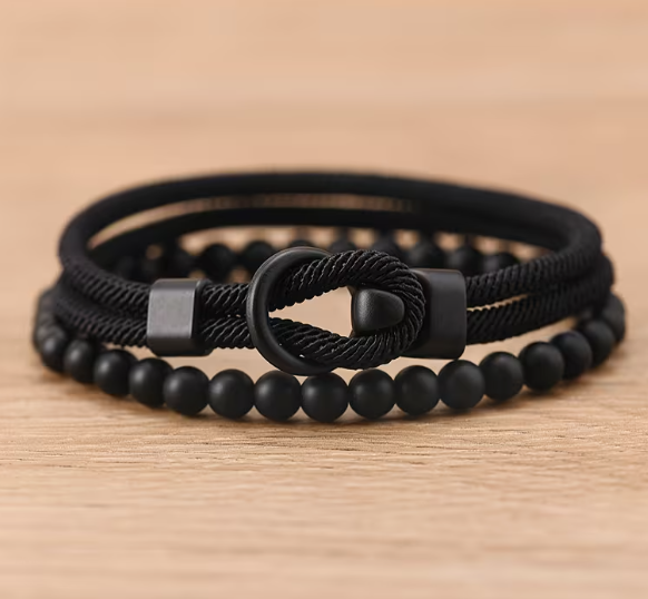 Двошаровий чоловічий браслет Bangle Hook + Beads, браслет на удачу - Фото 6 Двошаровий чоловічий браслет Bangle Hook + Beads, браслет на удачу - изображение 6