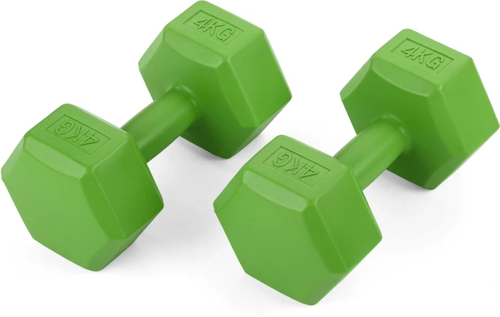 Набір композитних гантелей Gymtek G-66464 2 х 4 кг Зелений (5907766664642) - зображення 2