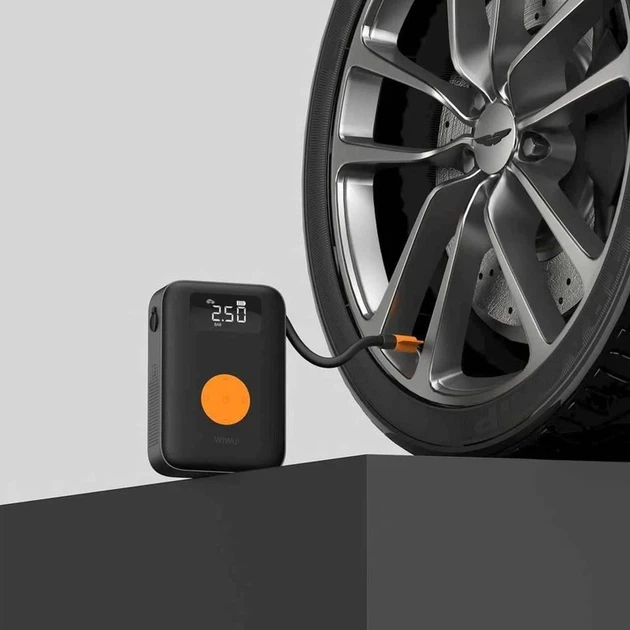 Автомобильный насос Wiwu Ai003 беспроводной 5000 mAh 90 W 0,2-150 PSI черный - Фото 4 Автомобильный насос Wiwu Ai003 беспроводной 5000 mAh 90 W 0,2-150 PSI черный - изображение 4