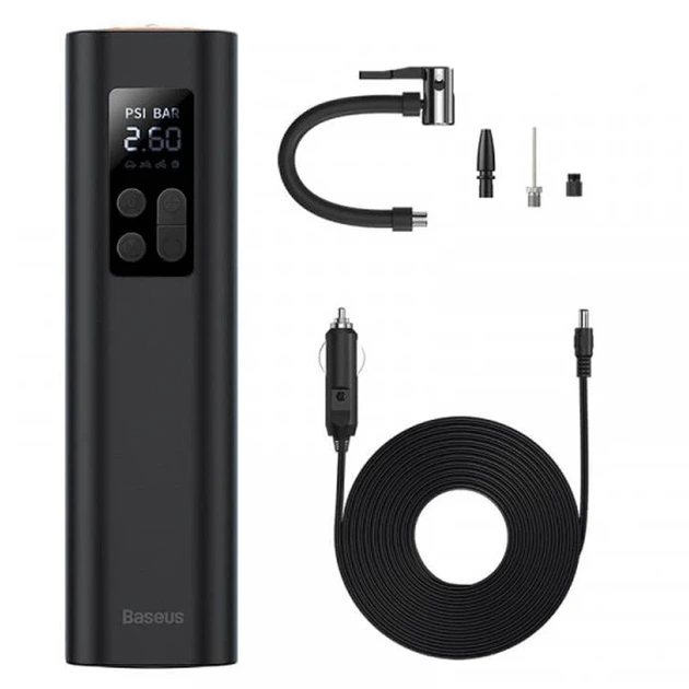 Портативный насос Baseus Super Mini Inflator Pump 3 атм ABS пластик черный - изображение 4